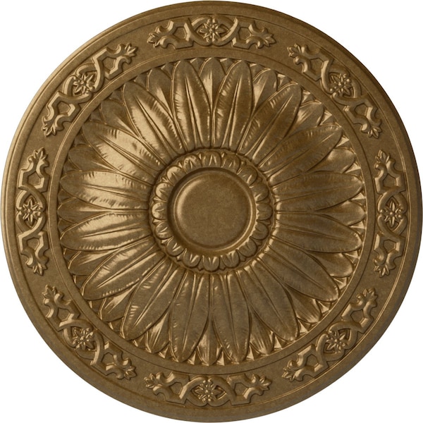 Ekena Millwork Lunel Ceiling Medallion (Fits Canopies up to 3 3/4"), Hand-Painted Pale Gold, 20 1/4"OD x 1 1/2"P CM20LUPAS - main